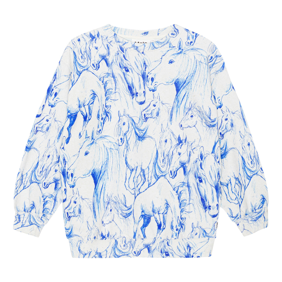 Molo Blue Horses Monti Sweatshirt