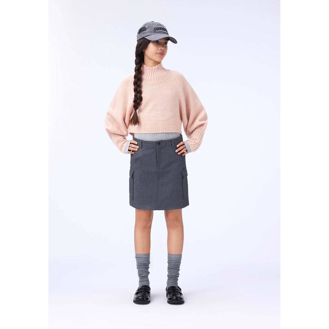 Molo Grey Silver Check Belli Skirt