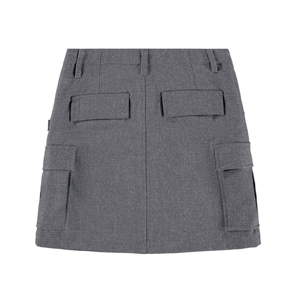 Molo Grey Silver Check Belli Skirt