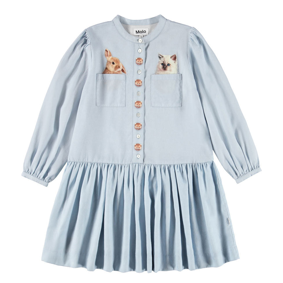 Molo Blue Pocket Pets Clara Dress