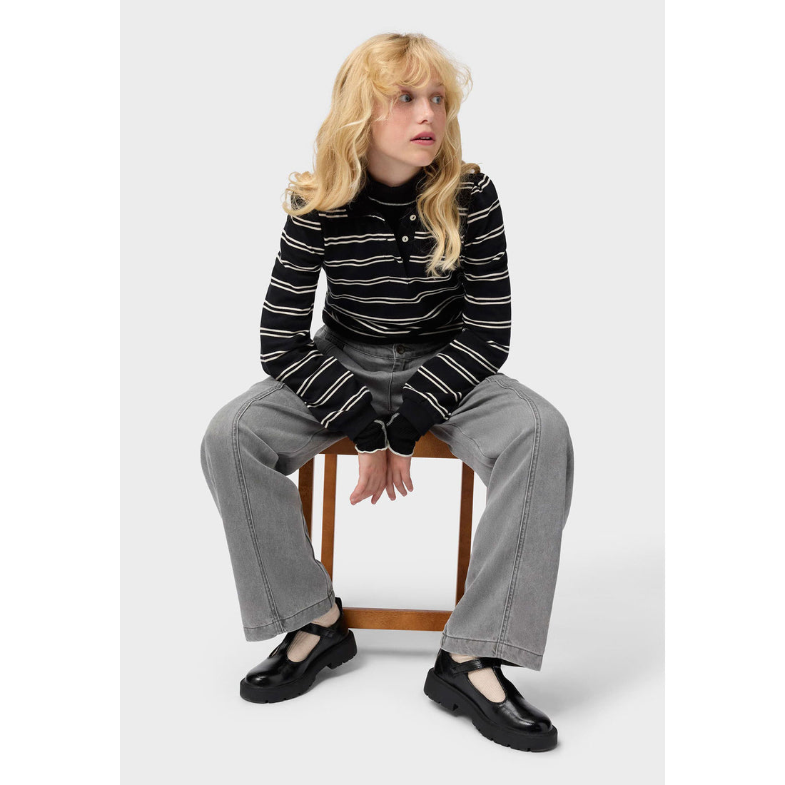 Molo Black Ivory Stripe Ravi Polo