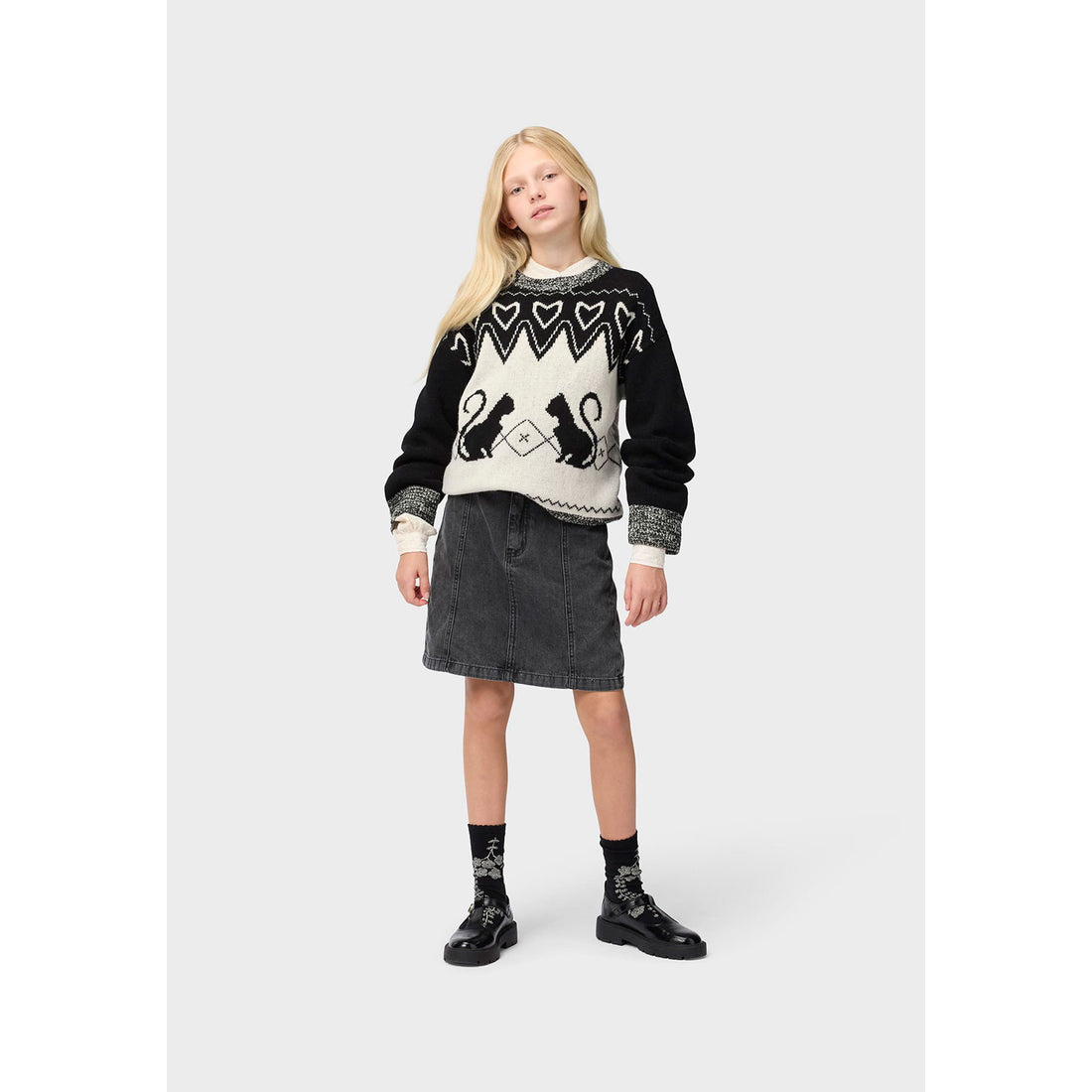 Molo Grey Washed Denim Bellamy Skirt