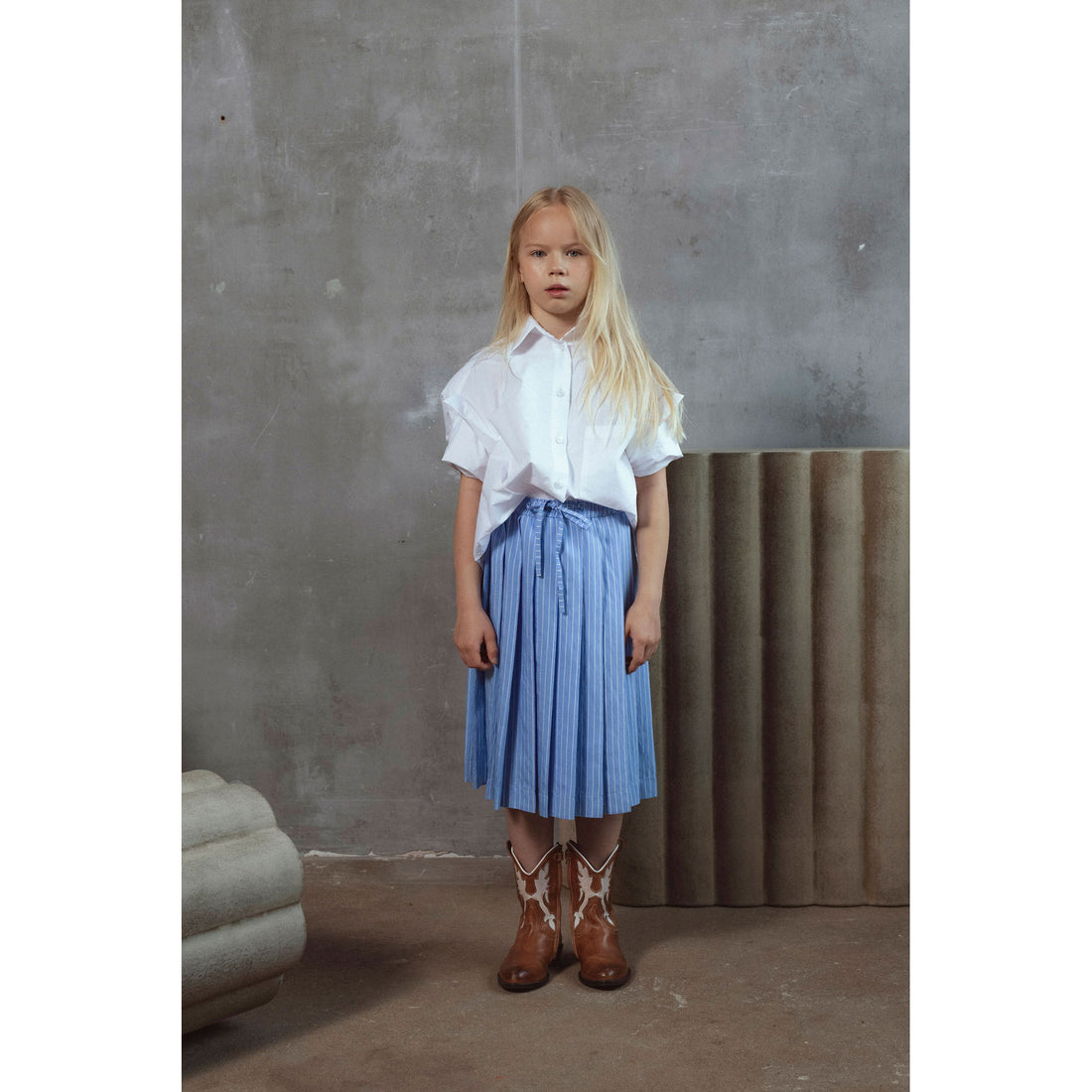 Unlabel Sky Blue Satin Skirt