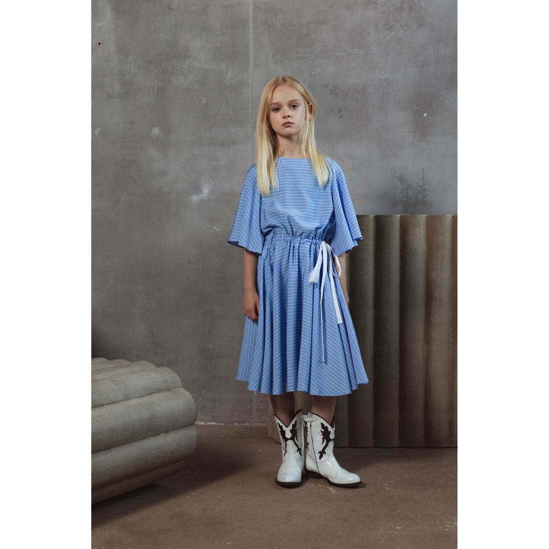 Unlabel Sky Blue Satin Dress
