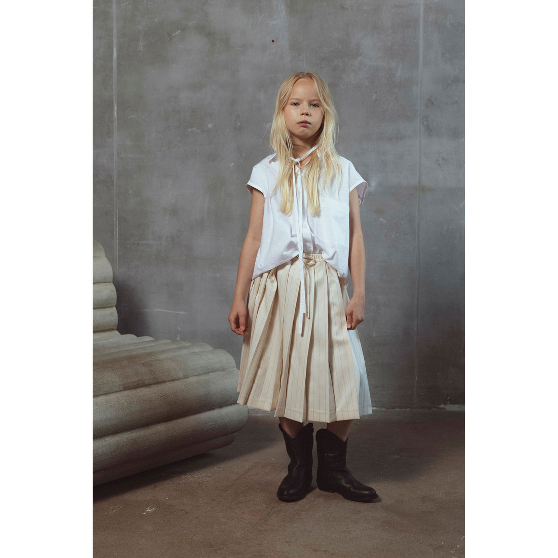 Unlabel Ivory Stripes Skirt