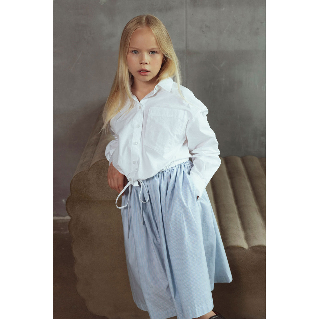 Unlabel Blue/Milk Stripes Skirt