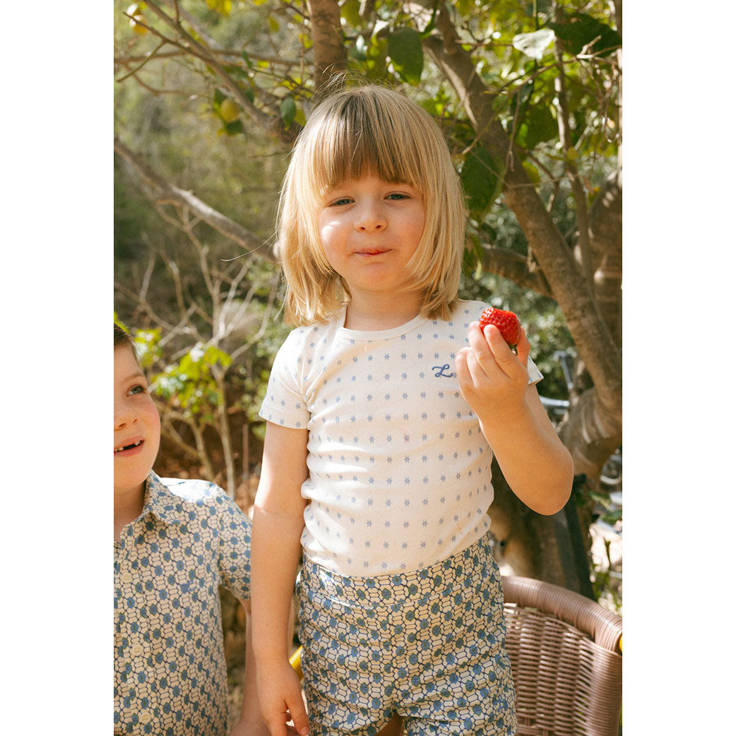 L by Ladida Blue Geo Shorts