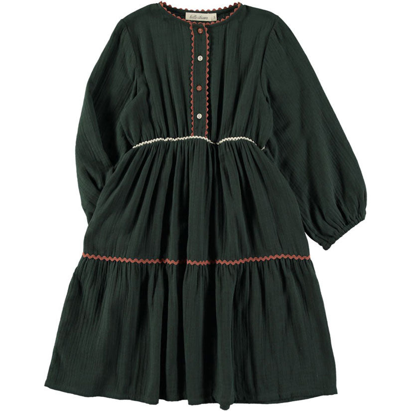Belle Chiara Green Mousseline Zig Zag Dress – Ladida