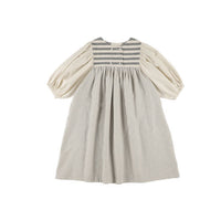 Belle Chiara Medium Grey Stripe Crossover Canesu Dress