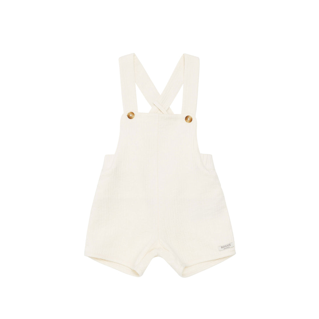 Donsje Warm White Obby Suspender Shorts