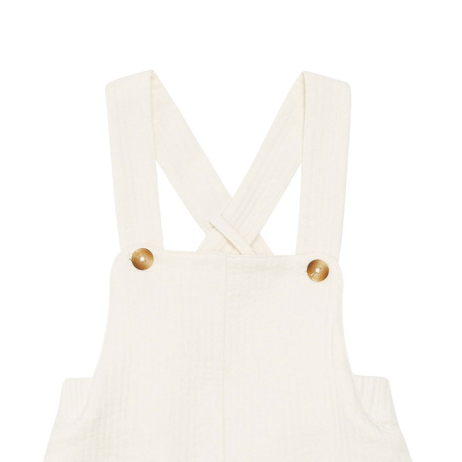 Donsje Warm White Obby Suspender Shorts