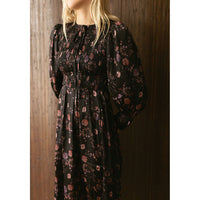 and tmrw Silky Floral Smocked Dress