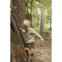 Arza Brown Textured Wool Shorts