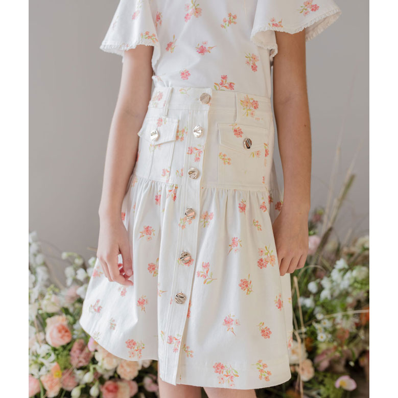 Steph Petite Rose Denim Skirt