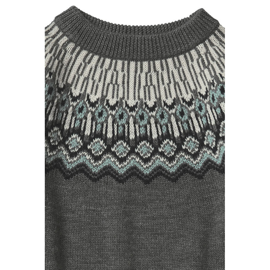 FUB Grey Melange Fair Isle Sweater