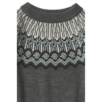 FUB Grey Melange Fair Isle Sweater