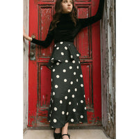 Ava and Lu Black Polka Dot Slip Skirt