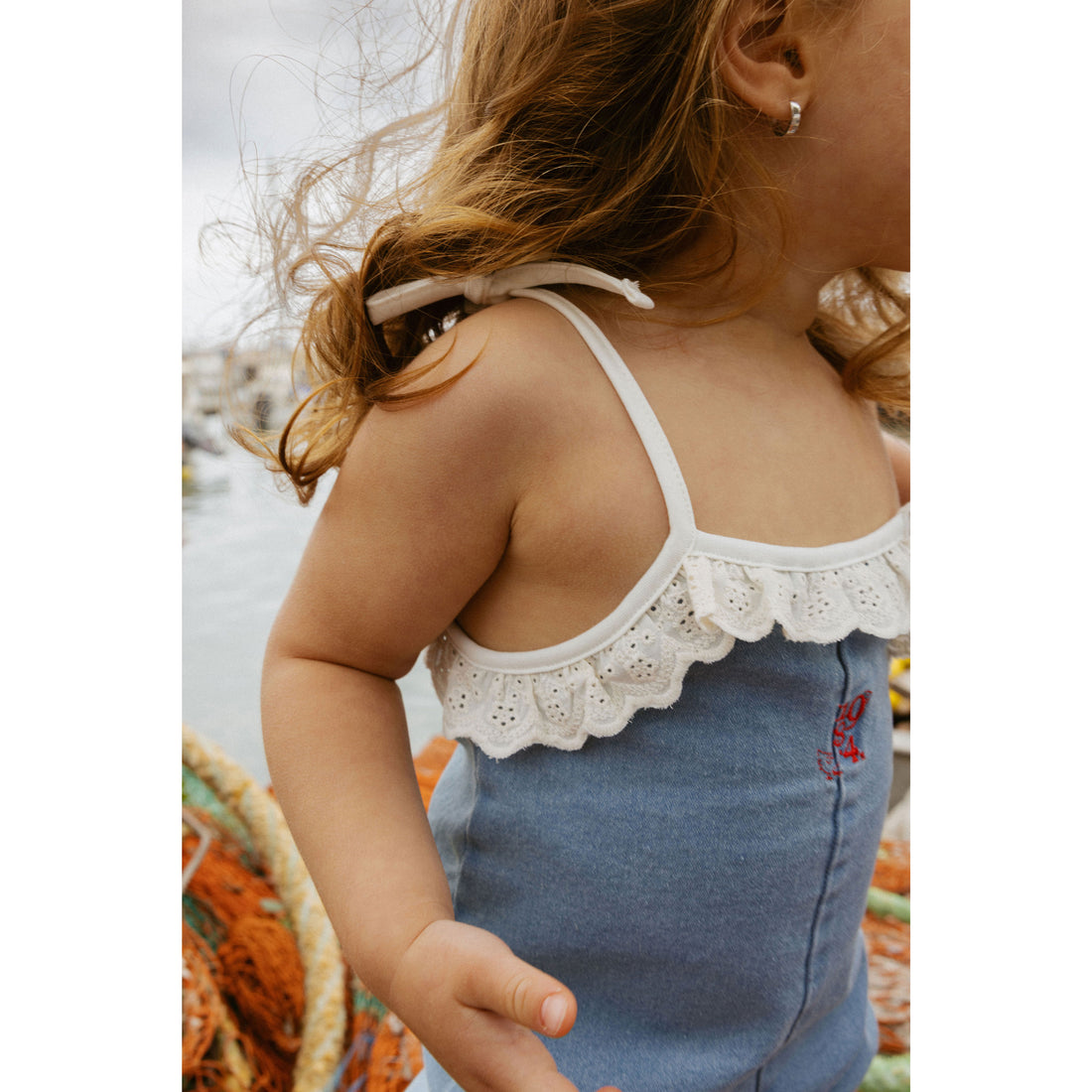 1984 Denim Eyelet Romper