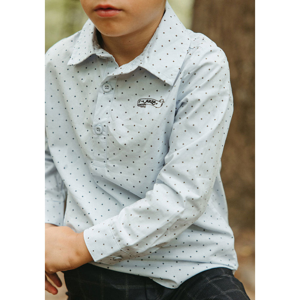 Arza Blue Star Half Placket Shirt