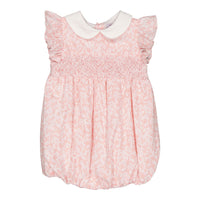 Kidiwi Nude Pink Print Smocked Julyne Romper