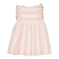Kidiwi Nude Pink/ Lurex Stripes Lea Smocked Dress