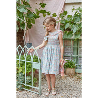 Kidiwi Coral/Mint Floral Print Melina Dress