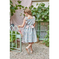 Kidiwi Coral/Mint Floral Print Melina Dress