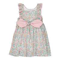 Kidiwi Coral/Mint Floral Print Melina Dress