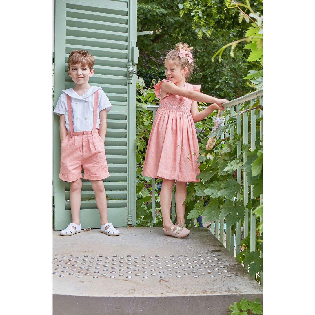 Kidiwi Old Rose Linen Emelyne Dress