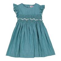 Kidiwi Teal Linen Emelyne Dress