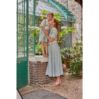 Kidiwi Teal Stripes Linen Donna Womans Long Dress