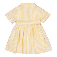 Kidiwi Yellow// White Seersucker Stripes Romane Dress