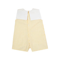 Kidiwi Yellow// White Seersucker Stripes Liseron Romper
