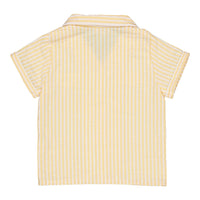 Kidiwi Yellow// White Seersucker Stripes Lupin Shirt