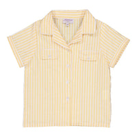 Kidiwi Yellow// White Seersucker Stripes Lupin Shirt