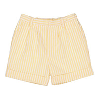 Kidiwi Yellow// White Seersucker Stripes Adam Shorts