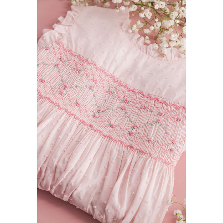 Kidiwi Baby Pink Plumetis Viola Dress