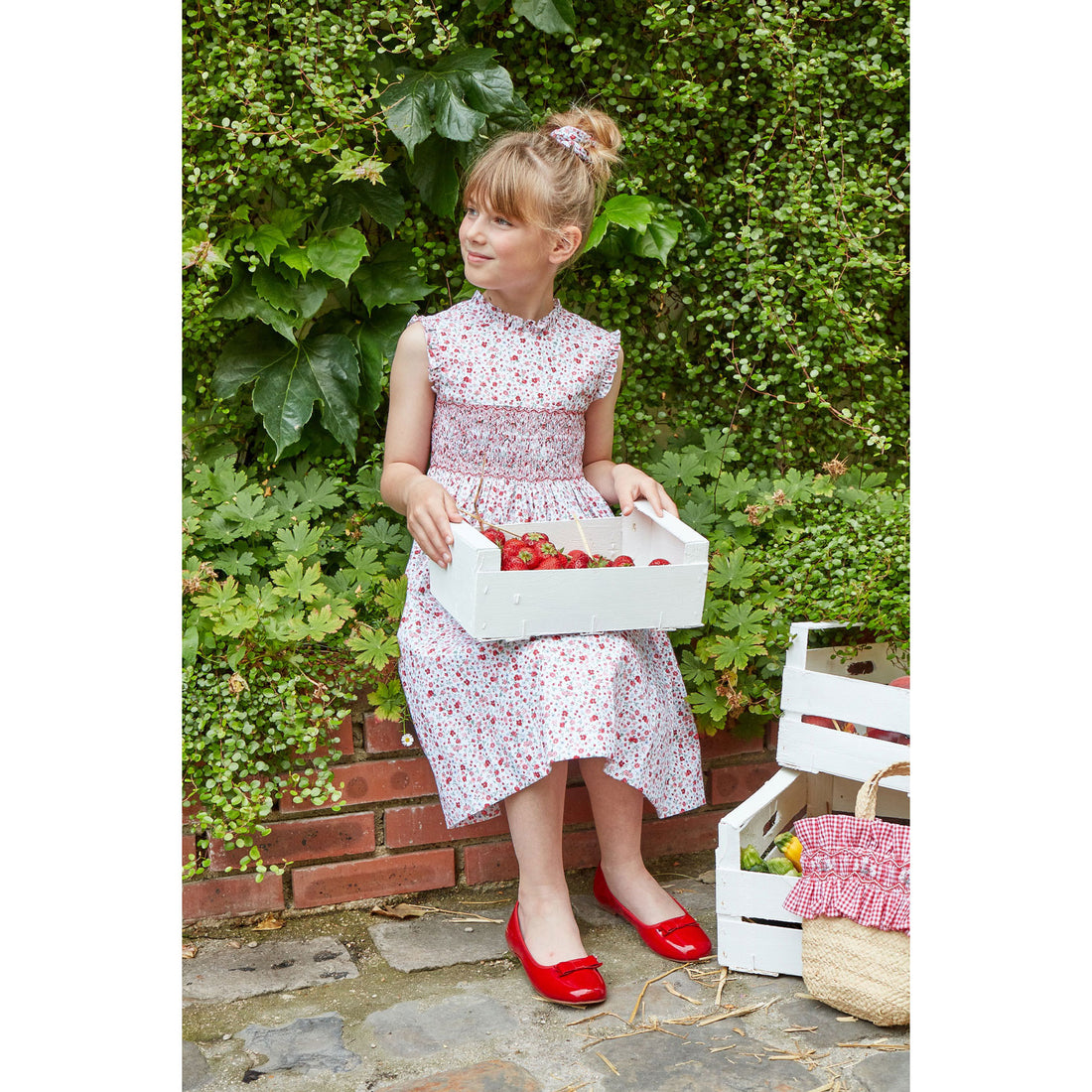 Kidiwi Small Red Flower Print Viola Dress