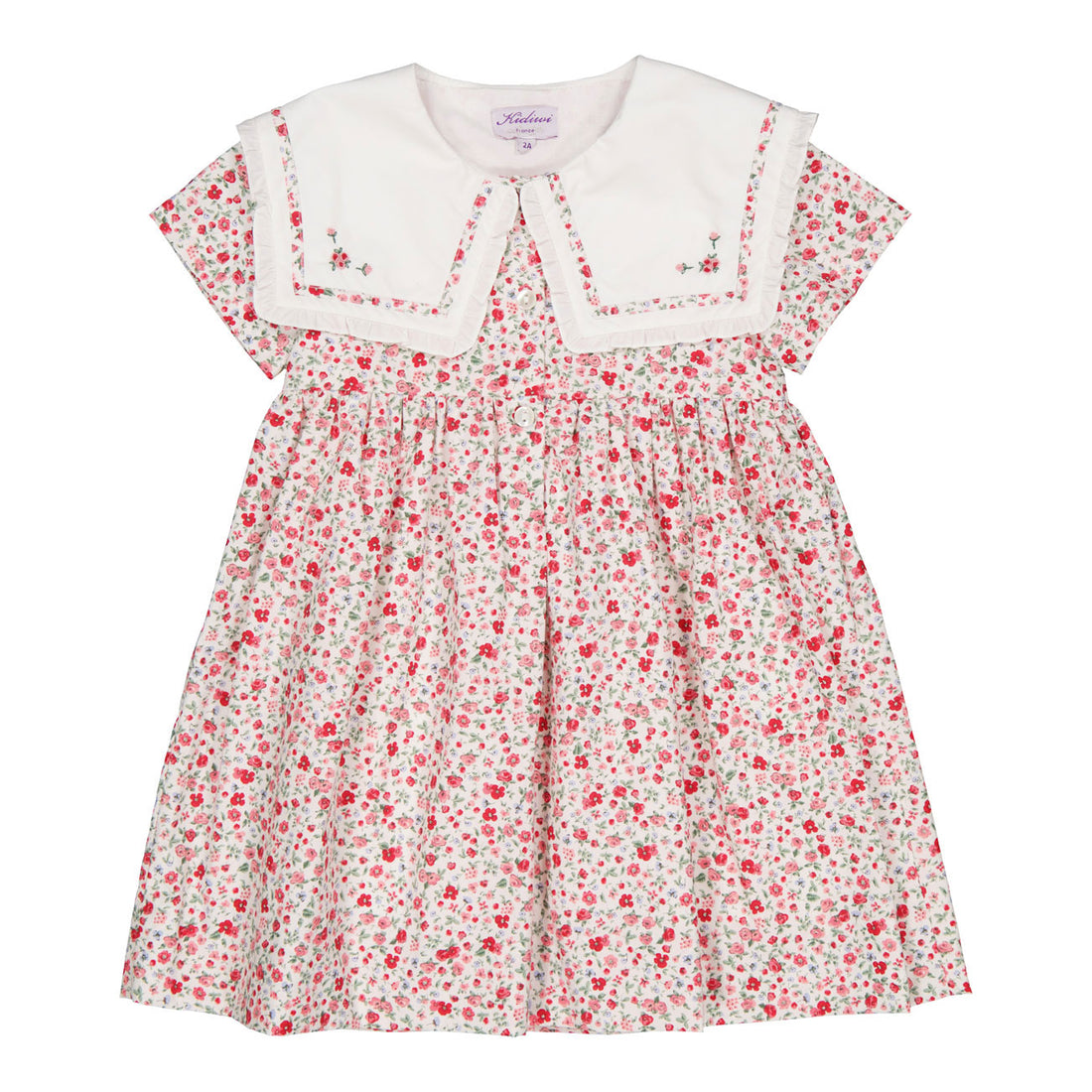 Kidiwi Small Red Flower Print Paolina Dress