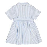 Kidiwi Blue/White Seersucker Stripes Romane Dress