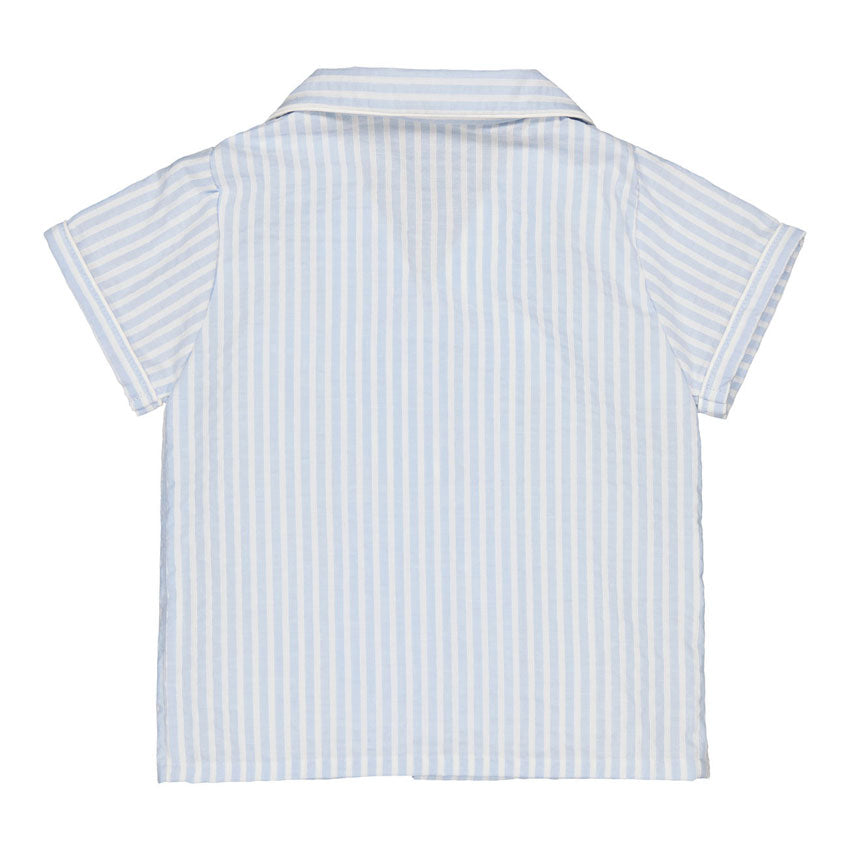 Kidiwi Blue/White Seersucker Stripes Lupin Shirt