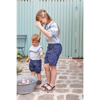 Kidiwi Navy Cotton Pique Sonia Shorts