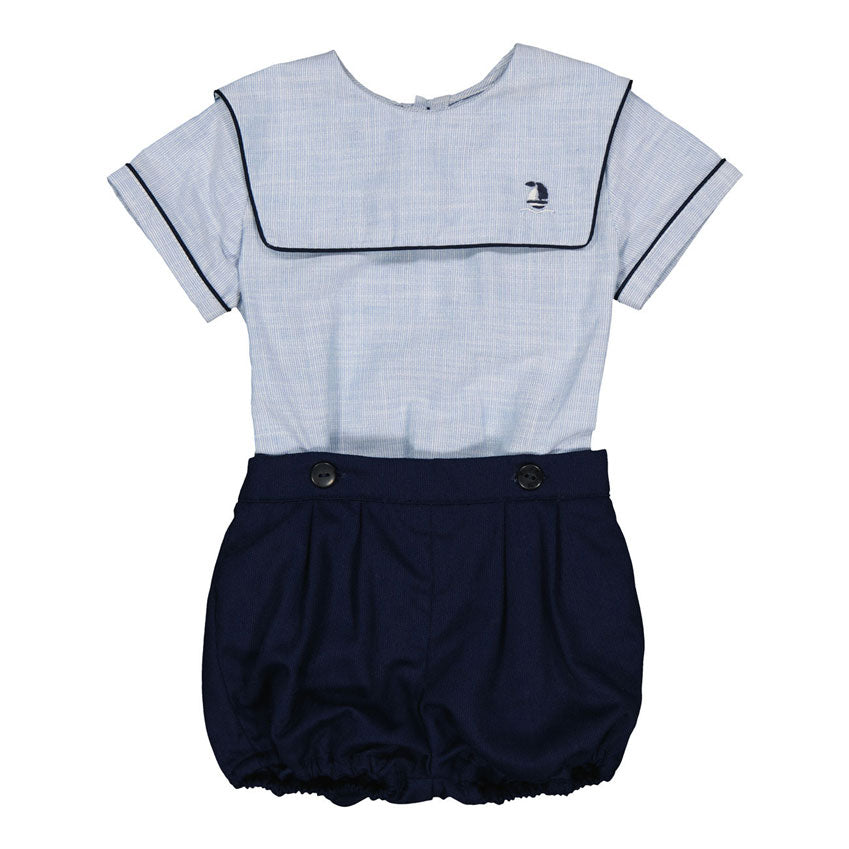 Kidiwi Thin Blue/White Stripes Robinson Romper