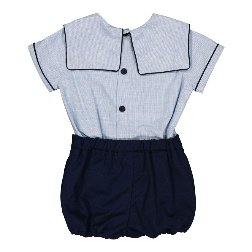 Kidiwi Thin Blue/White Stripes Robinson Romper