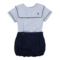 Kidiwi Thin Blue/White Stripes Robinson Romper