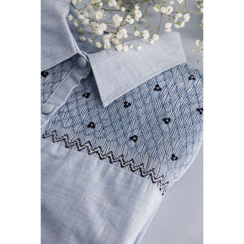 Kidiwi Thin Blue/White Stripes Donna Womans Shirt Dress