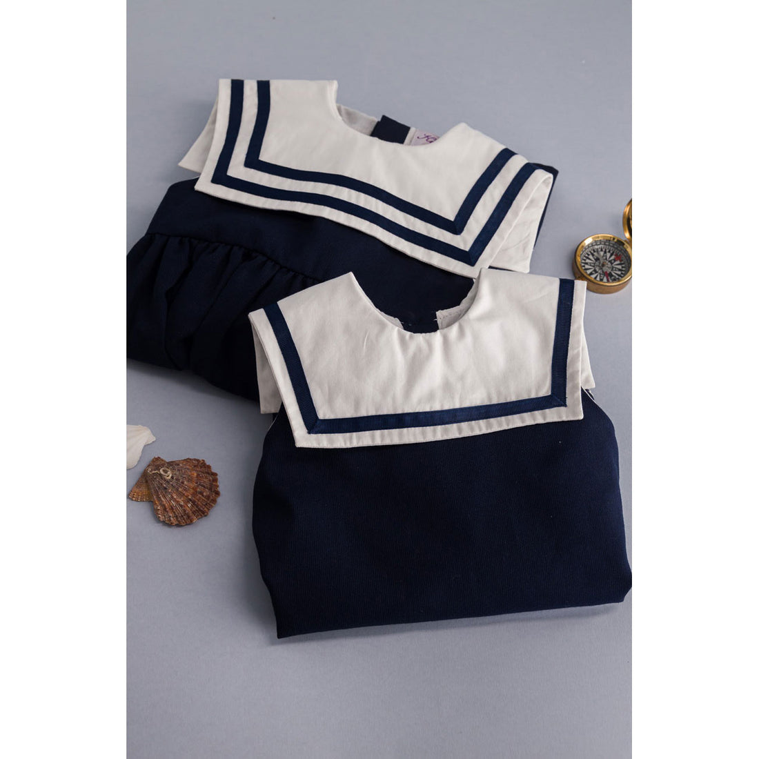 Kidiwi Navy Cotton Pique Constantina Sailor Dress