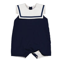 Kidiwi Navy Cotton Pique Viperine Romper