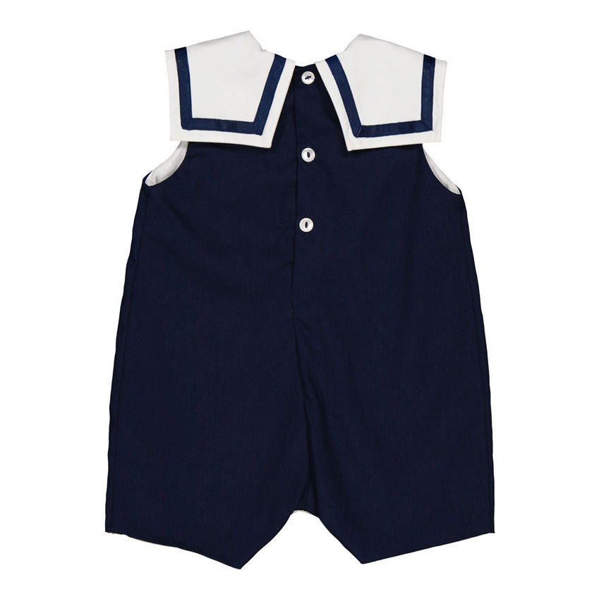 Kidiwi Navy Cotton Pique Viperine Romper