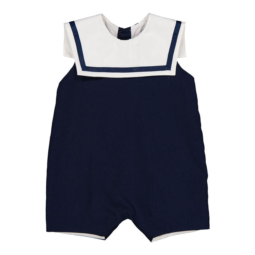 Kidiwi Navy Cotton Pique Viperine Romper
